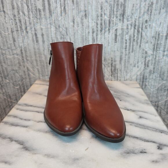 Sam Edelman Whiskey Tan Highland Croc Studded Ankle Booties Sz 6.5 Women's - Picture 4 of 8